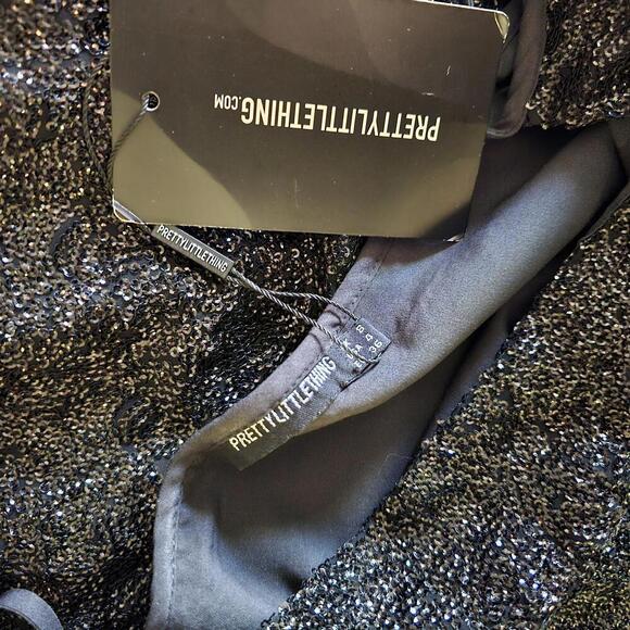 Elegant Black Sequined Slip Dress - Picture 5 of 6